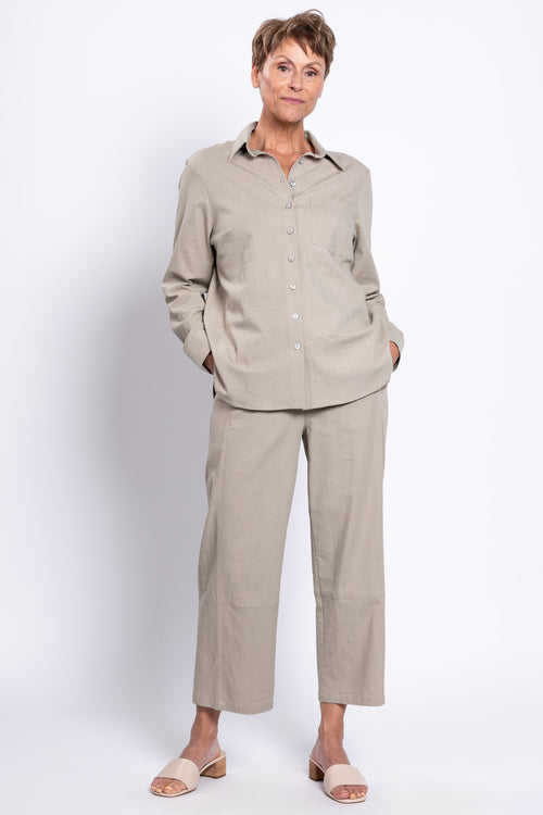 Charlie Blouse, Sand, Linen Viscose