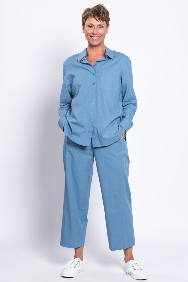 Charlie Blouse, Soft Denim, Linen Viscose