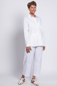 Charlie Blouse, White, Linen Viscose