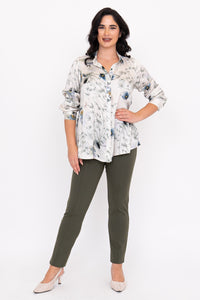 Charlotte Blouse, Khaki Breeze, Silk Viscose