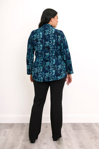 Cindy L/S Blouse, Emerald Mirage