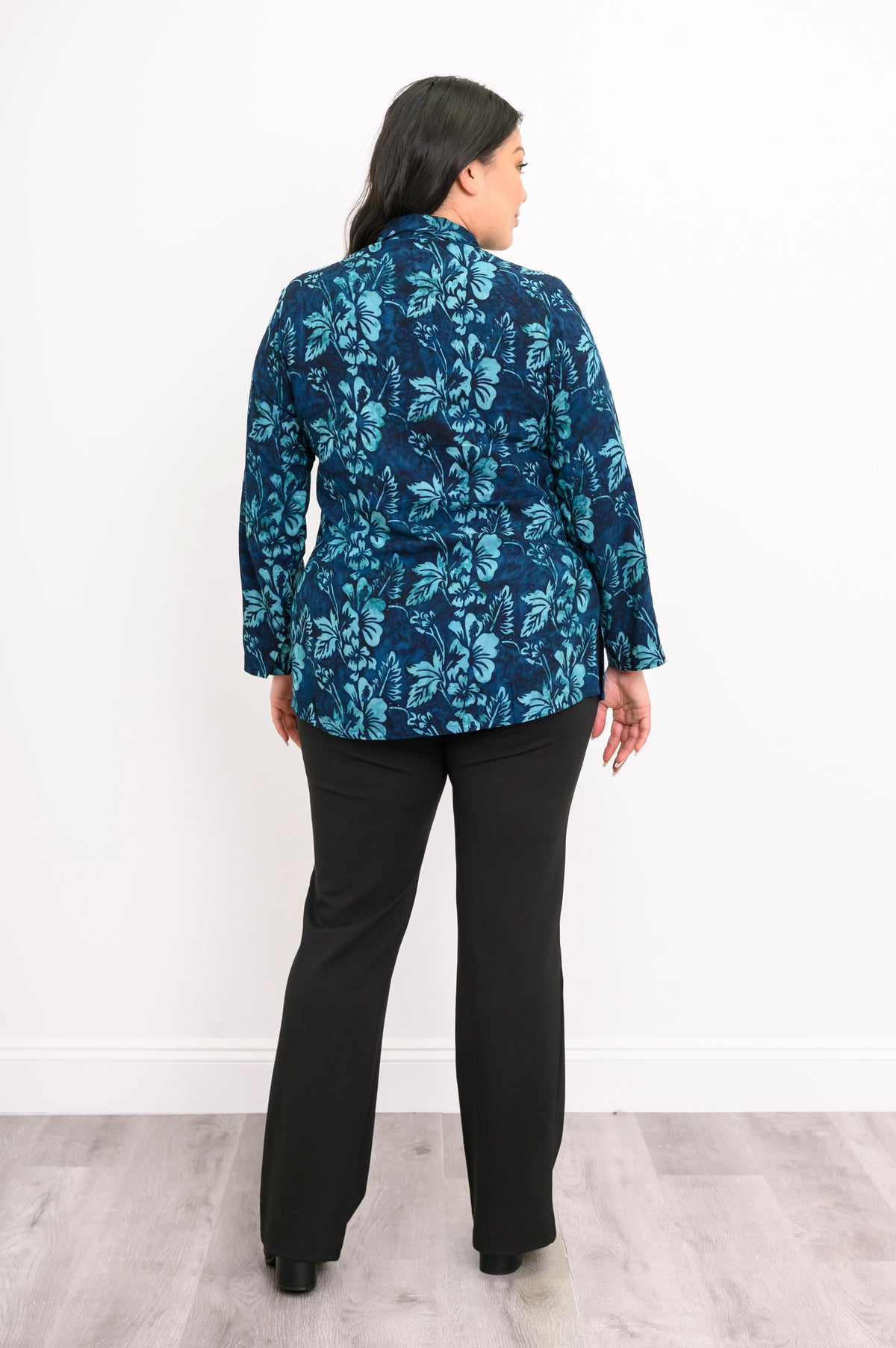 Cindy L/S Blouse, Emerald Mirage