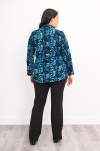 Cindy L/S Blouse, Emerald Mirage