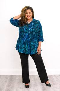 Cindy 3/4 Sleeve Top, Blue Quartz