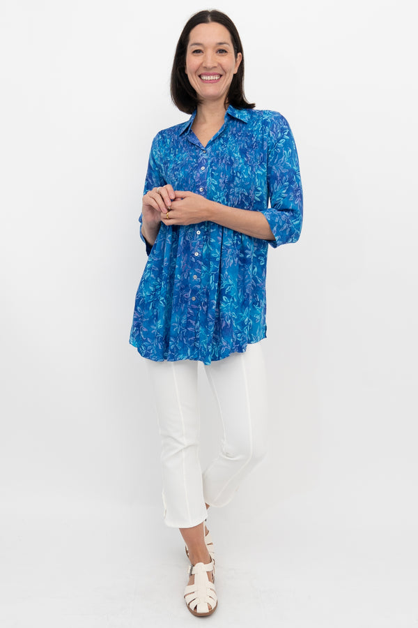 Cindy 3/4 Sleeve Top, Blue Wind