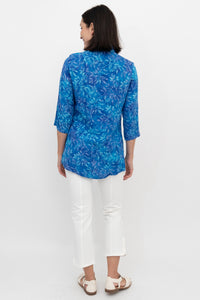 Cindy 3/4 Sleeve Top, Blue Wind
