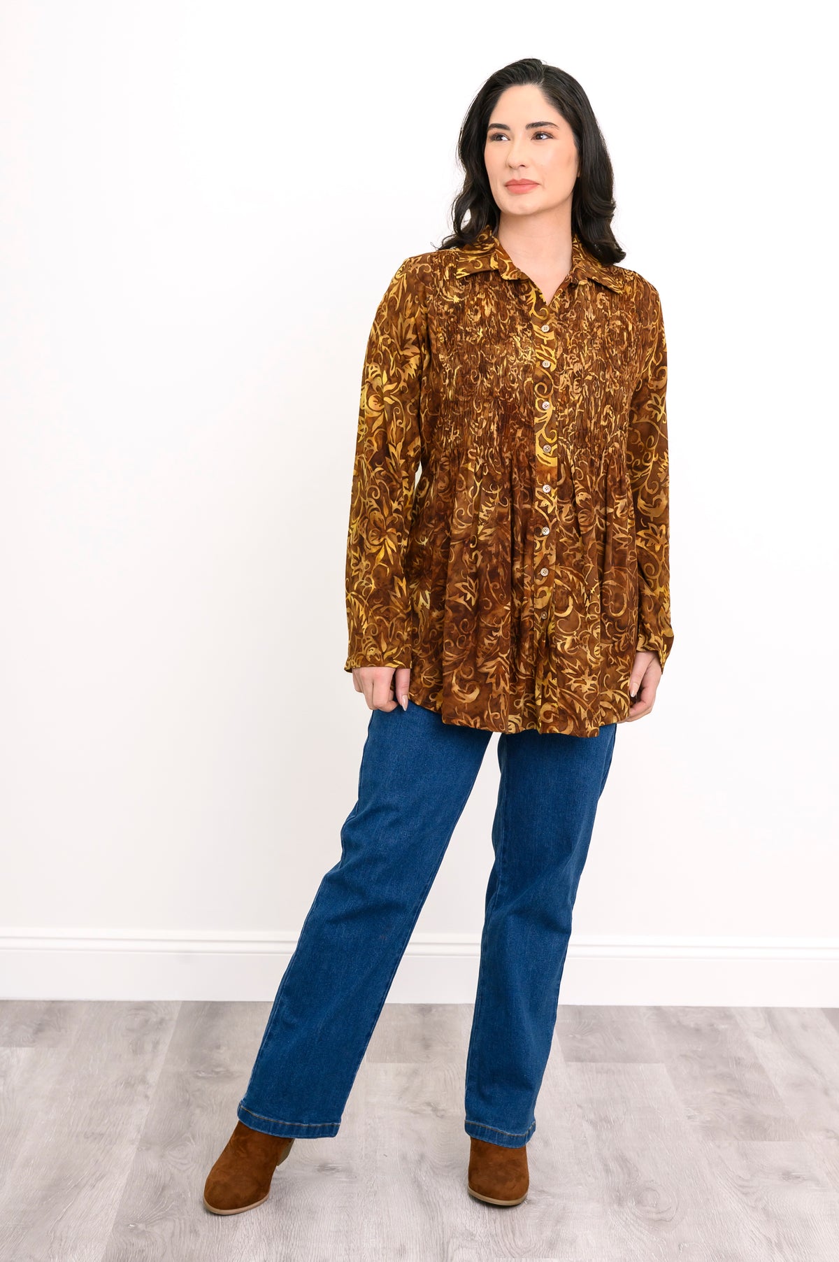 Cindy L/S Blouse, Forest Moss