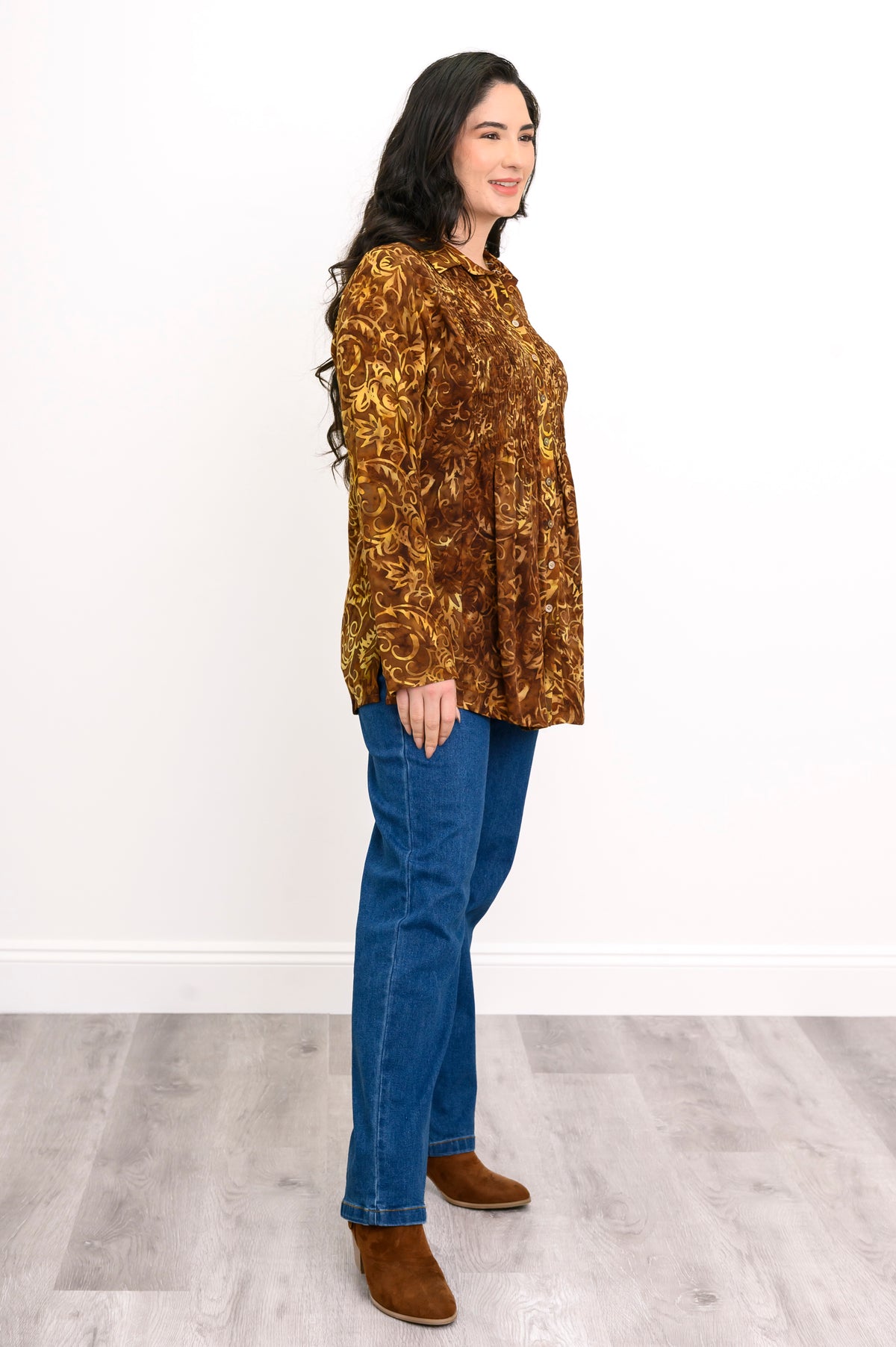 Cindy L/S Blouse, Forest Moss