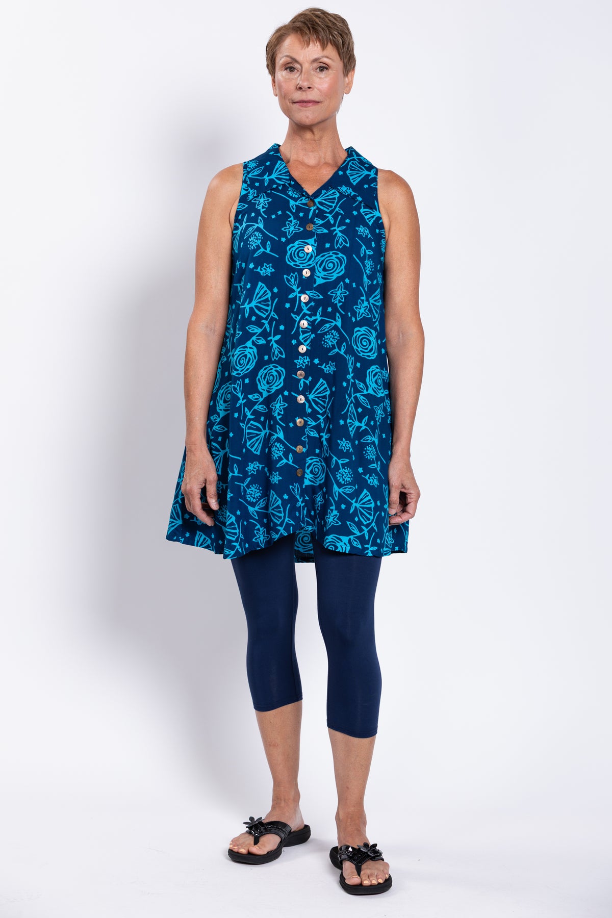 Cissy Tank, Indigo Floral