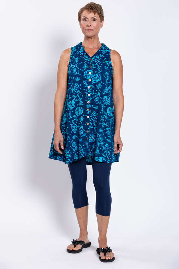 Cissy Tank, Indigo Floral
