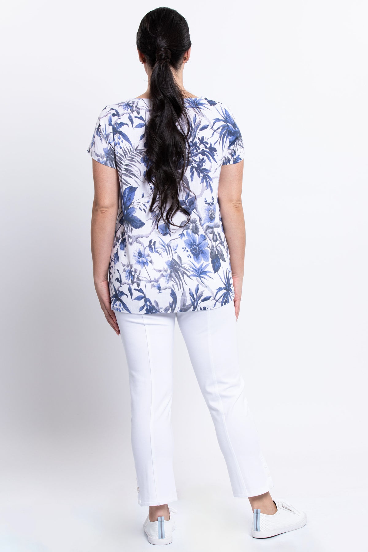 Clara Top, Peri Palm, Linen Bamboo