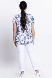 Clara Top, Peri Palm, Linen Bamboo