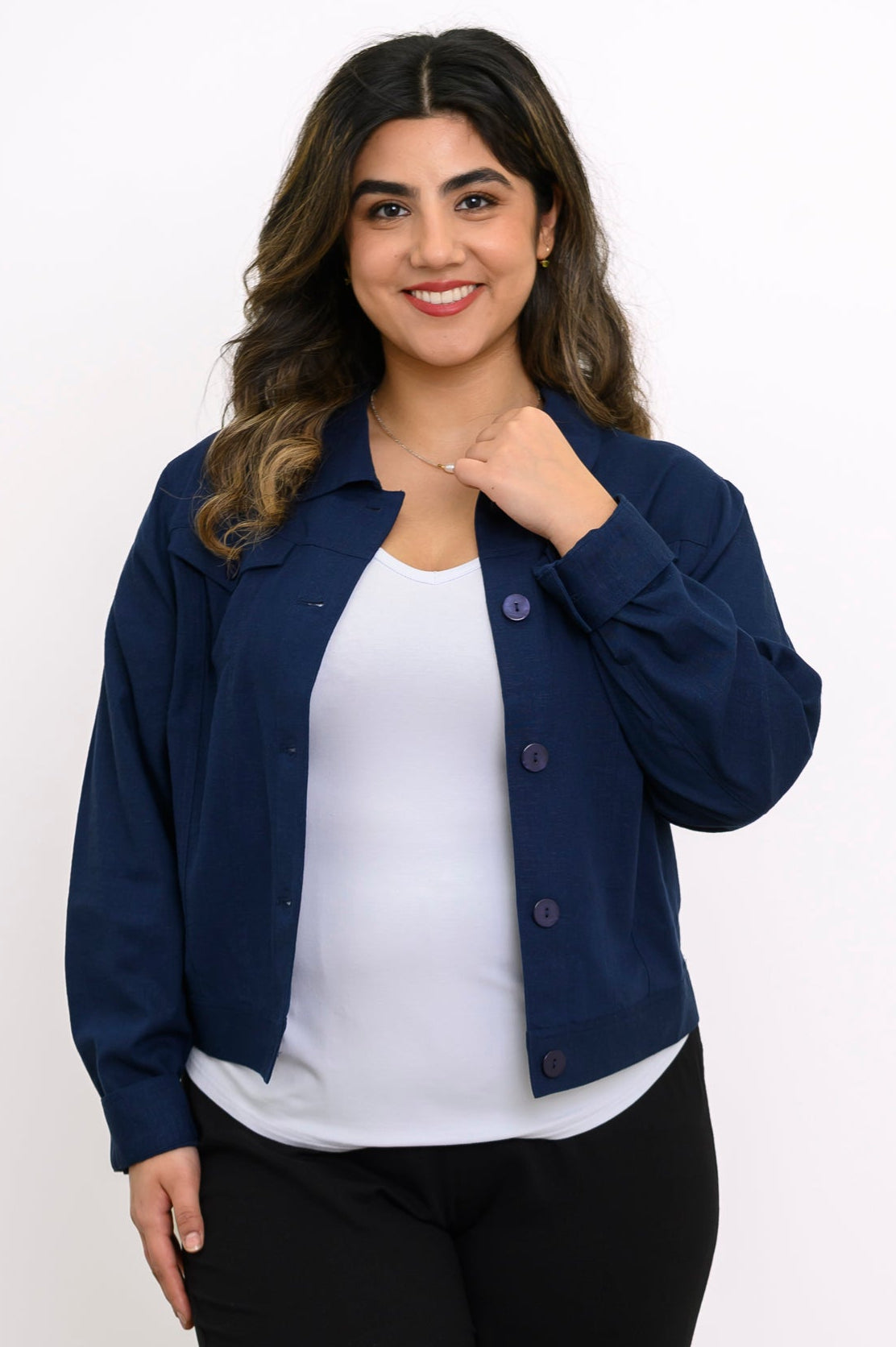 Colleen Jacket, Indigo, Linen