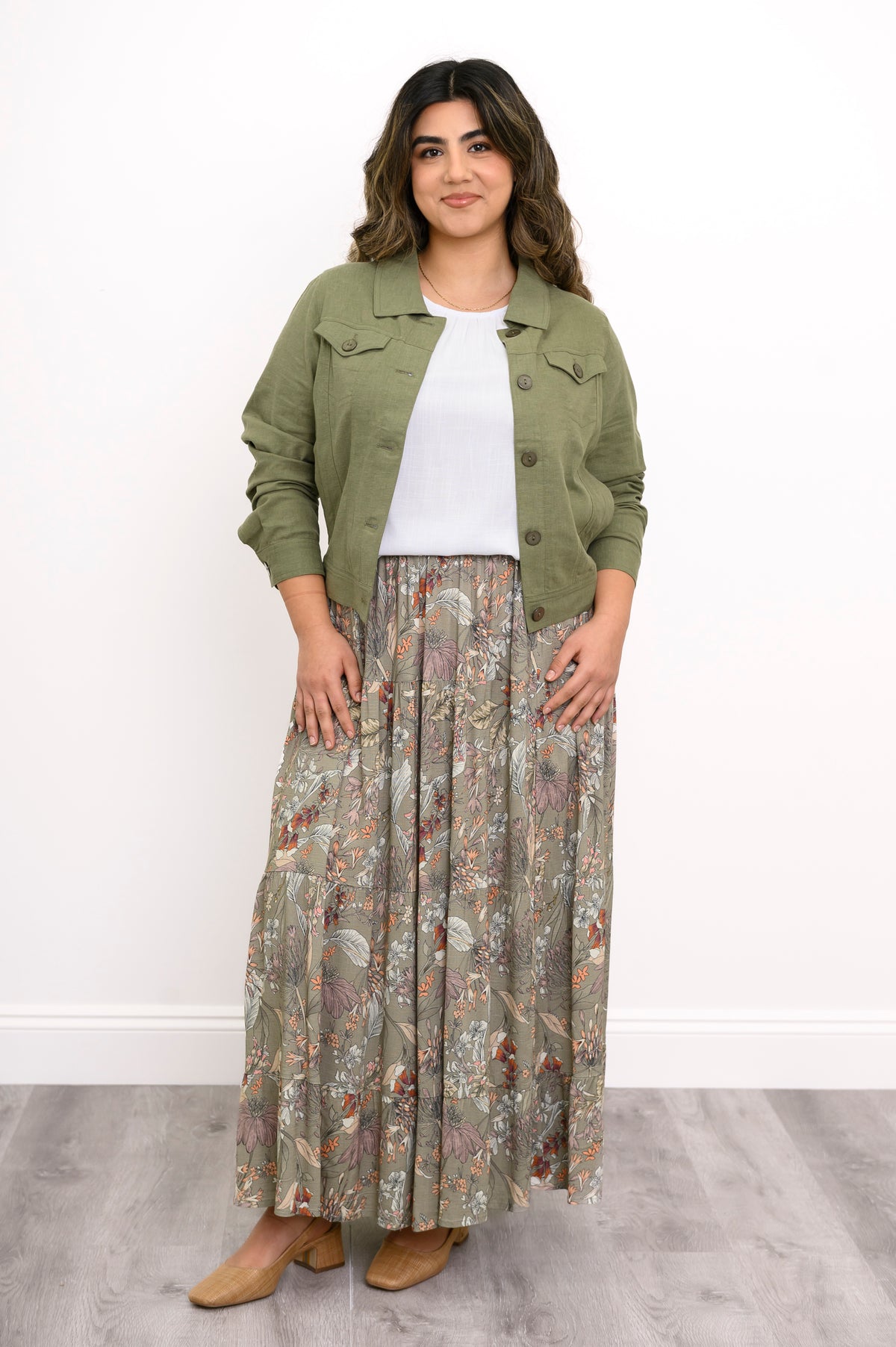 Colleen Jacket, Khaki, Linen