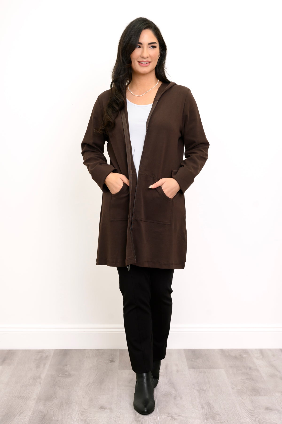 Cortes Jacket, Black Coffee, Bamboo Fleece
