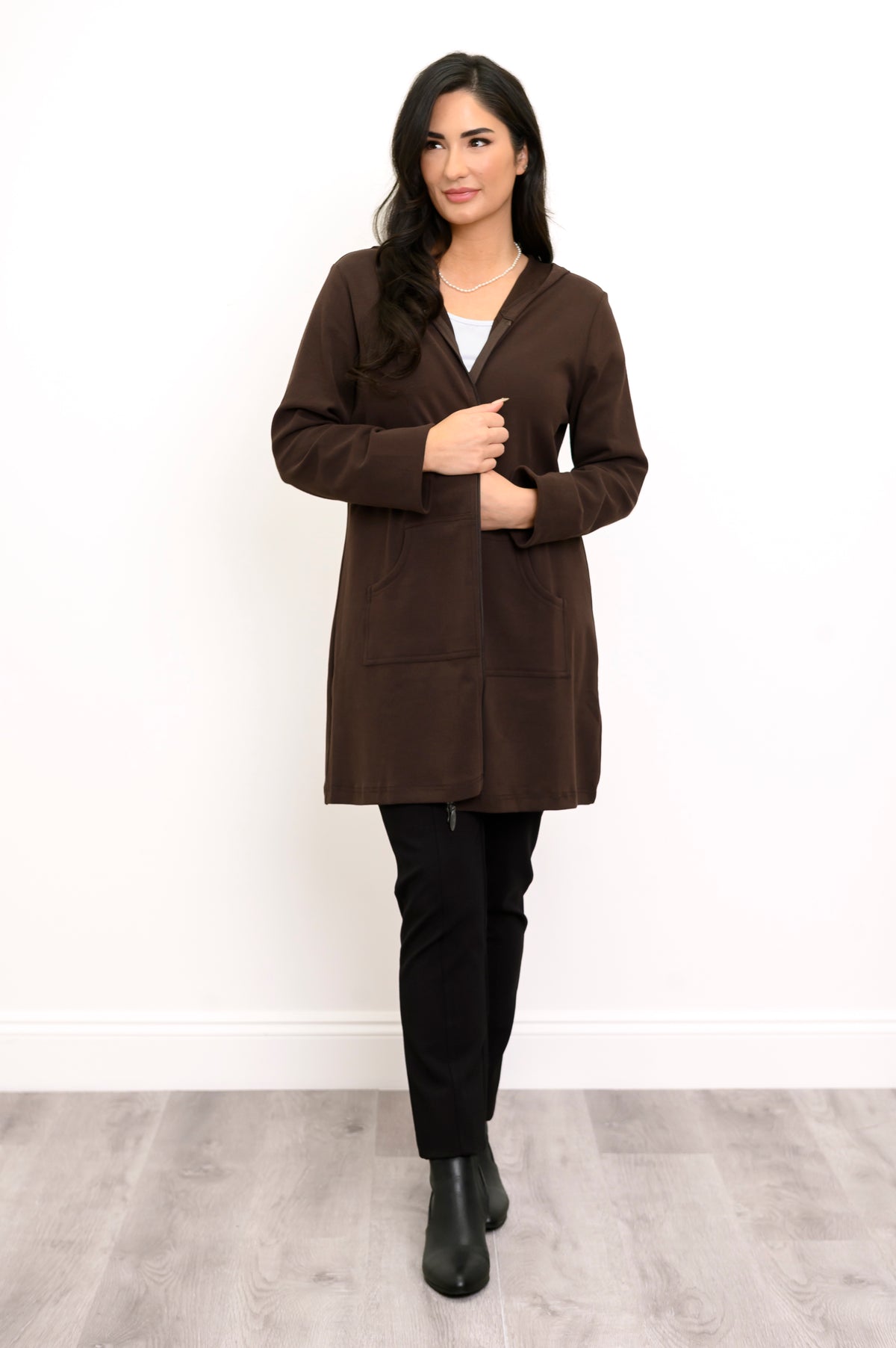 Cortes Jacket, Black Coffee, Bamboo Fleece
