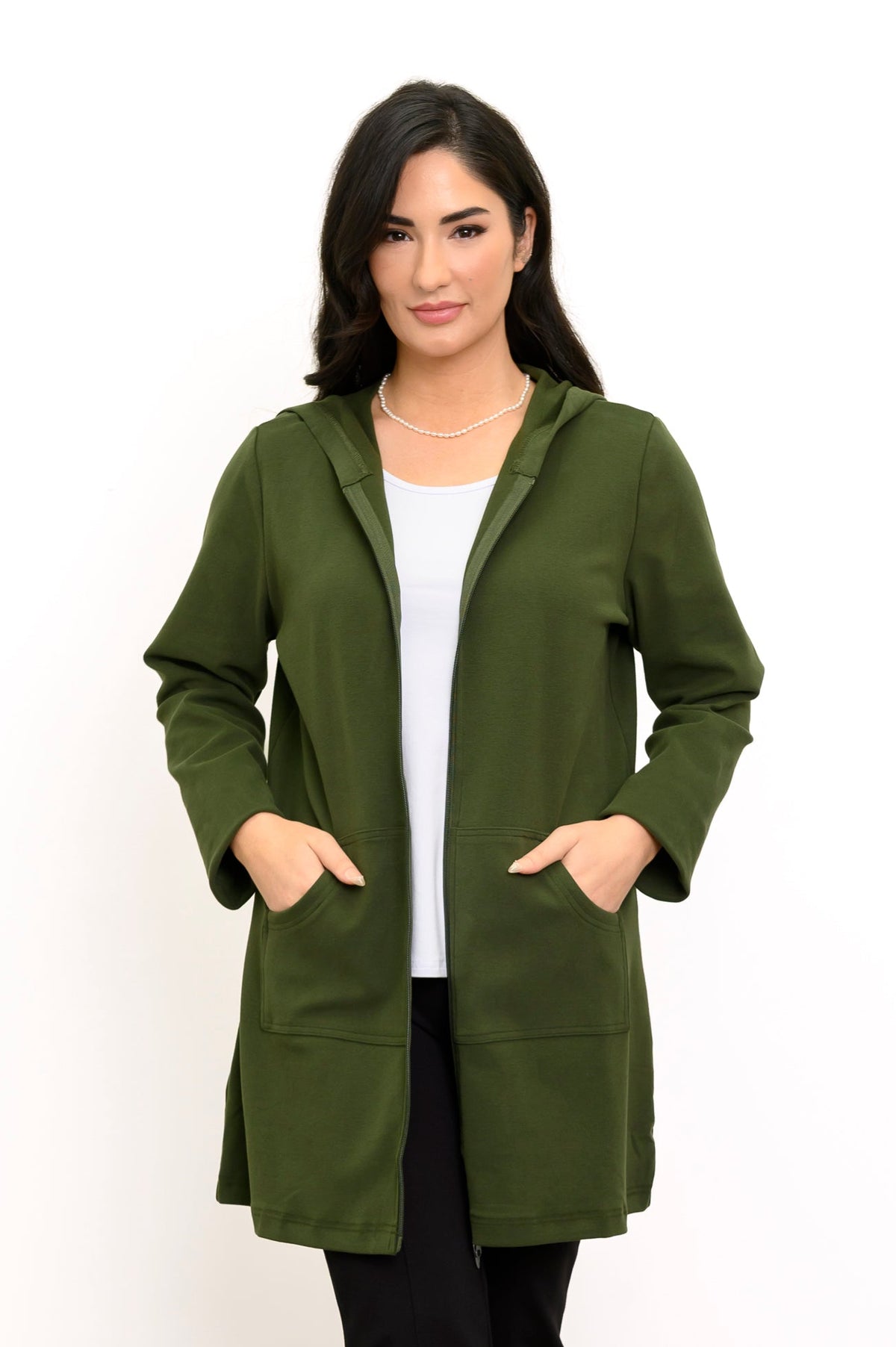 Veste Cortes, Vert Kombu, Molleton de bambou