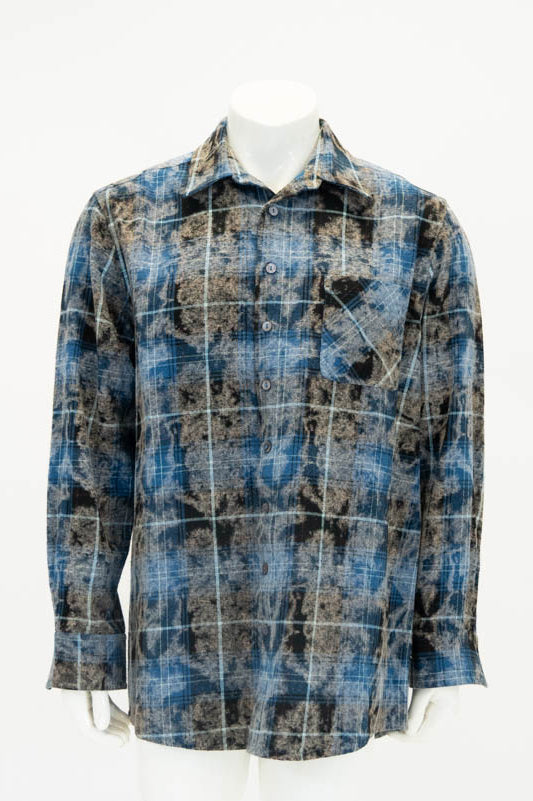 Cory Men's Shirt, Blue Plaid, Cotton