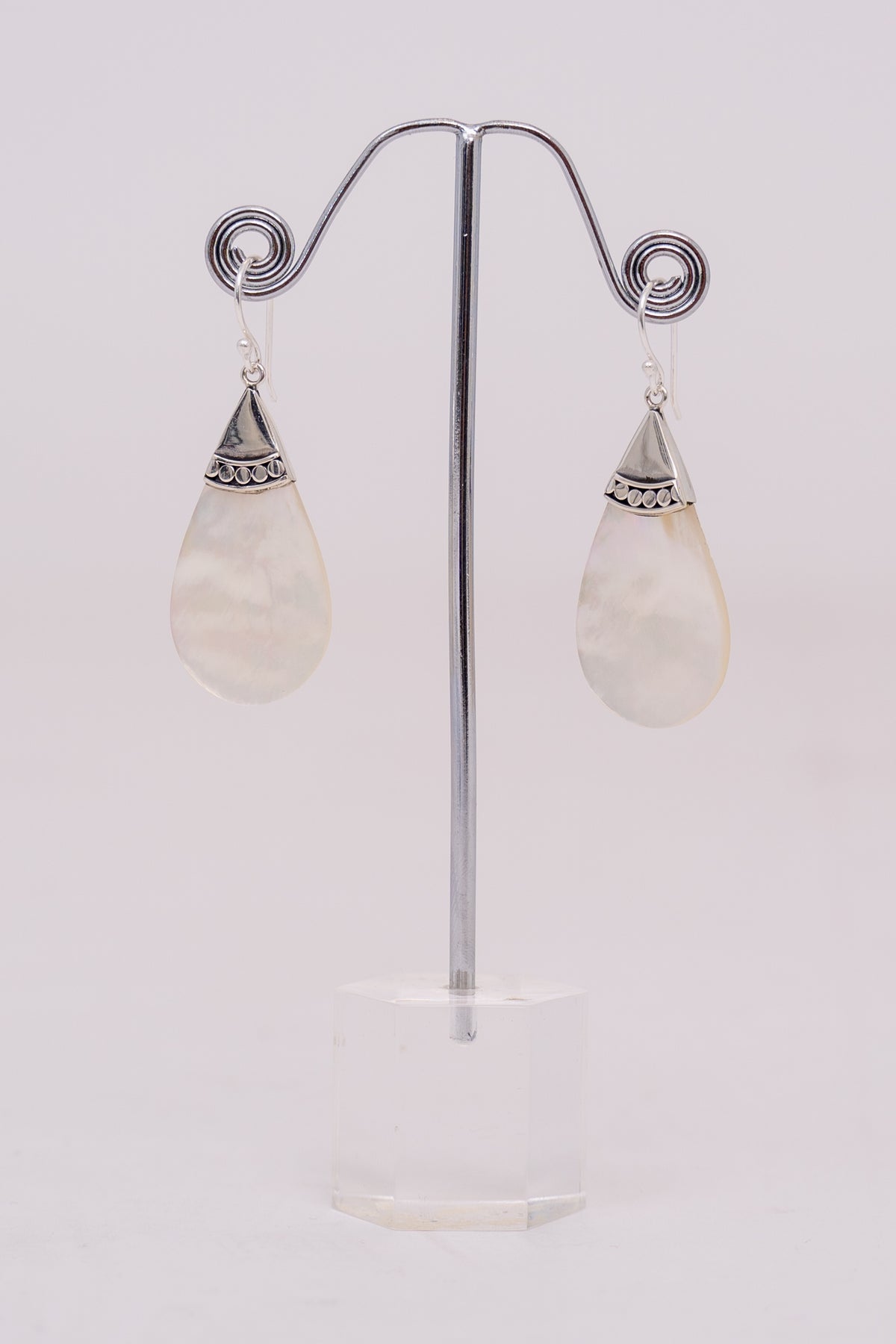 White Pendent Shell Earrings