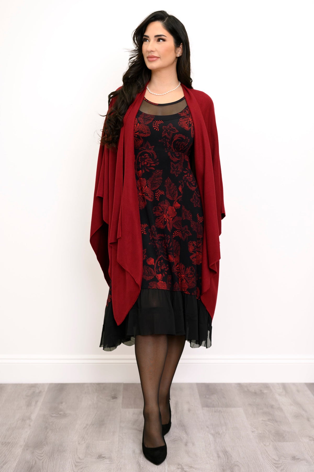 Danube Dress, Floral Trace, Bamboo