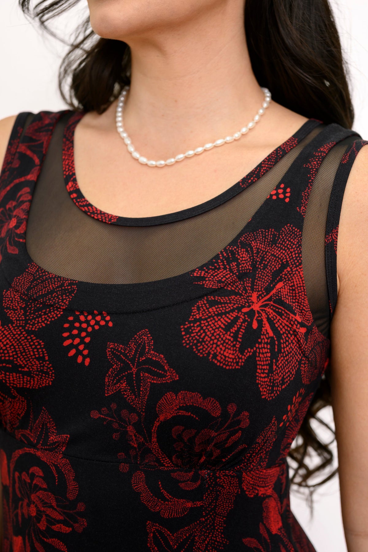 Danube Dress, Floral Trace, Bamboo