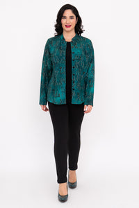 Debbie L/S Top, Teal Rune, Bamboo