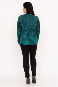 Debbie L/S Top, Teal Rune, Bamboo