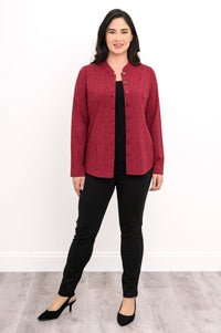 Debbie Long Sleeve Top, Crimson Empire, Bamboo