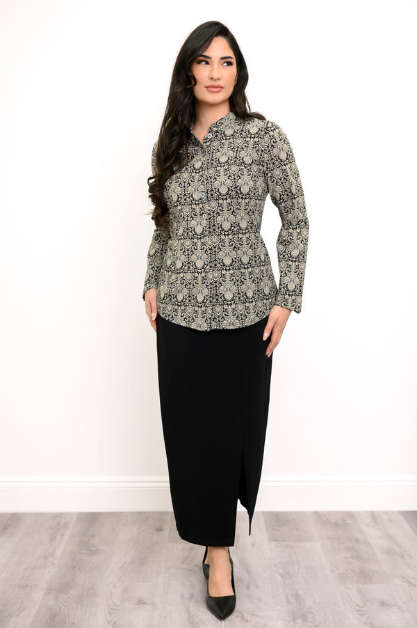 Debbie Long Sleeve Top, Night Lace, Bamboo