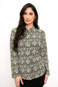 Debbie Long Sleeve Top, Night Lace, Bamboo