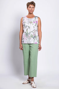 Dena Tank, Khaki Clover, Linen Bamboo