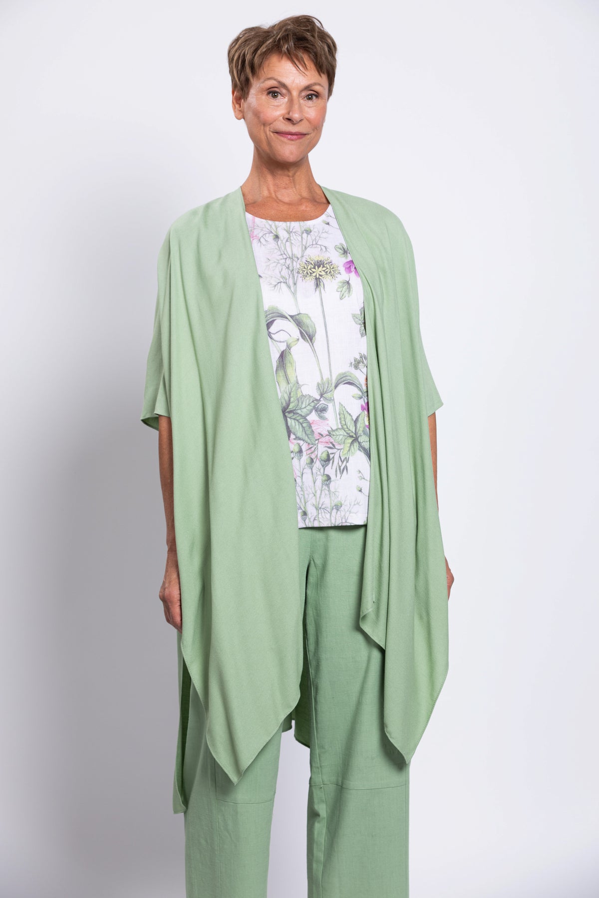 Dena Tank, Khaki Clover, Linen Bamboo