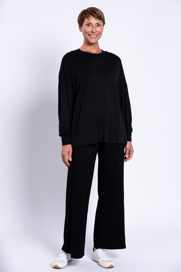 Denny Top, Black, French Terry