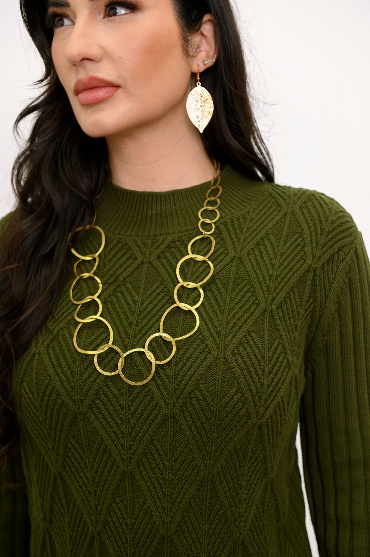 Dina Sweater, Vintage Green, Cotton