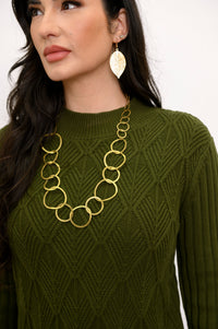 Dina Sweater, Vintage Green, Cotton