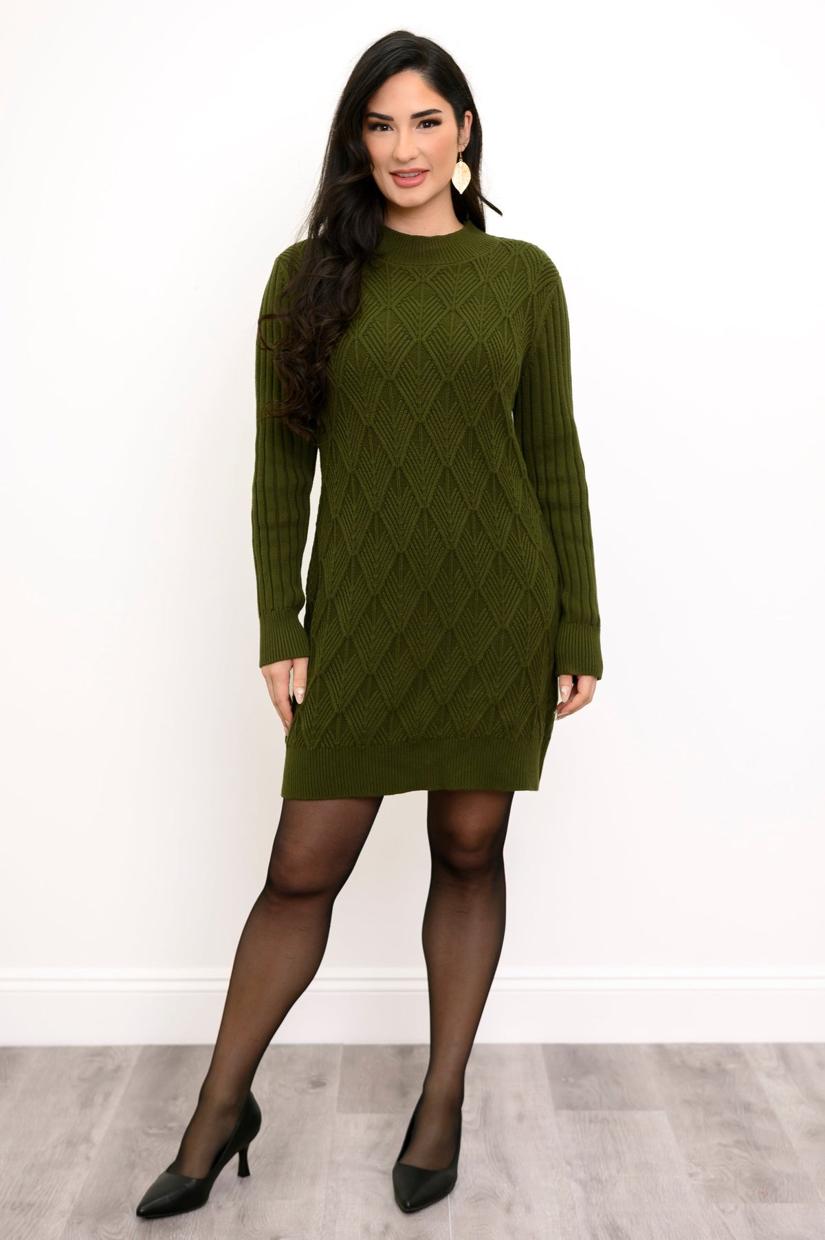 Dina Sweater, Vintage Green, Cotton