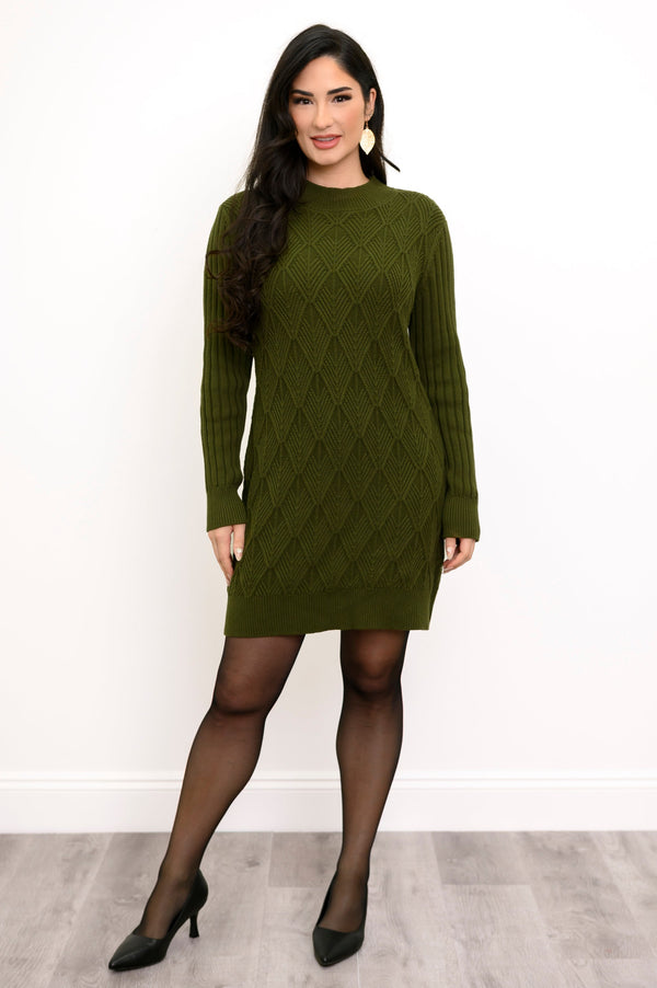 Pull Dina, vert vintage, coton