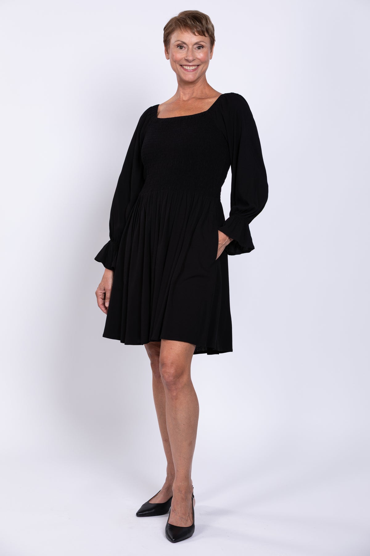 Eden Dress, Black, Linen Bamboo