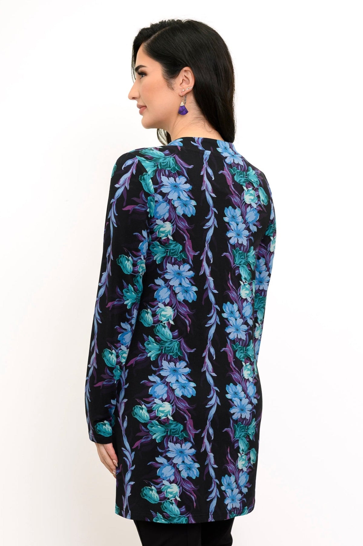 Edwina Long Sleeve Tunic, Blue Hour, Bamboo