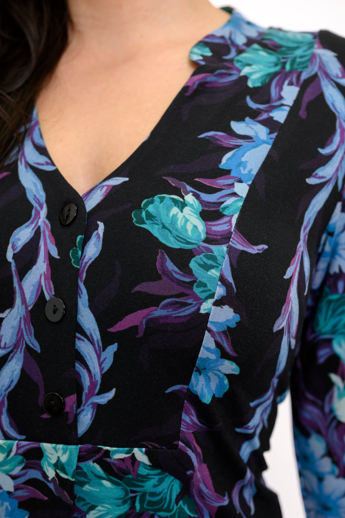 Edwina Long Sleeve Tunic, Blue Hour, Bamboo