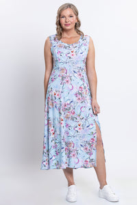 Elena Dress, Teal Nectar, Linen Bamboo