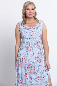 Elena Dress, Teal Nectar, Linen Bamboo