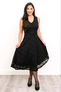 Robe Elizabeth, noire, bambou