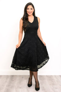 Robe Elizabeth, noire, bambou