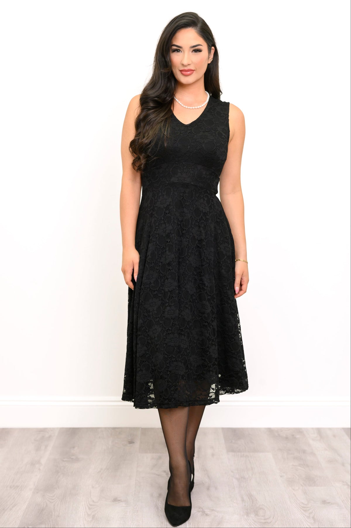 Robe Elizabeth, noire, bambou