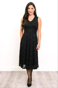 Robe Elizabeth, noire, bambou