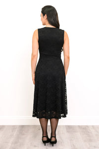 Robe Elizabeth, noire, bambou