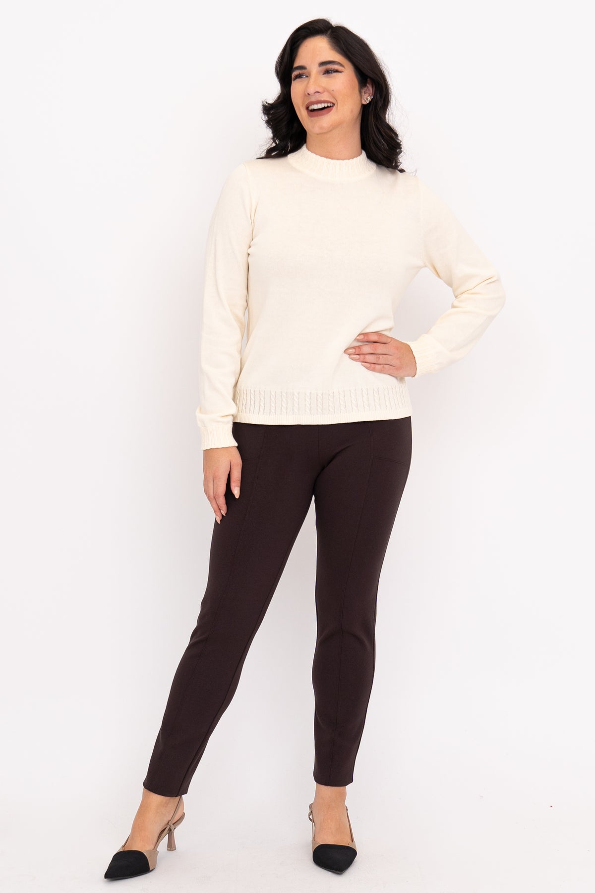 Ella Sweater, Cream, Cotton