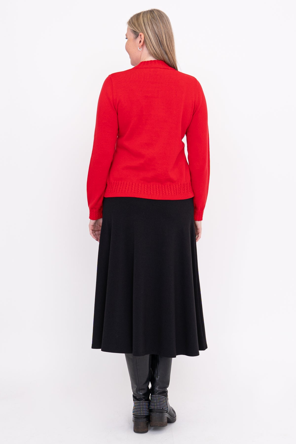 Ella Sweater, Red, Cotton