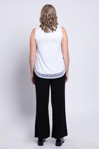 Ellen Tank, White, Bamboo Lace